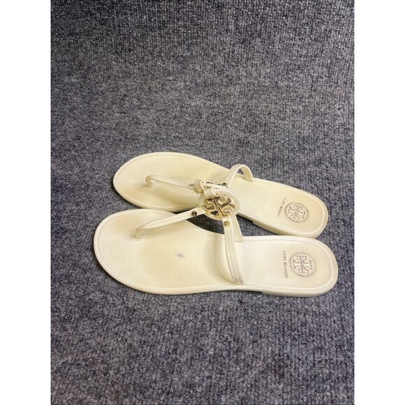 Tory Burch Mini Miller Flat Jelly Thong Sandals Womens US 8M Ivory - Picture 3 of 6
